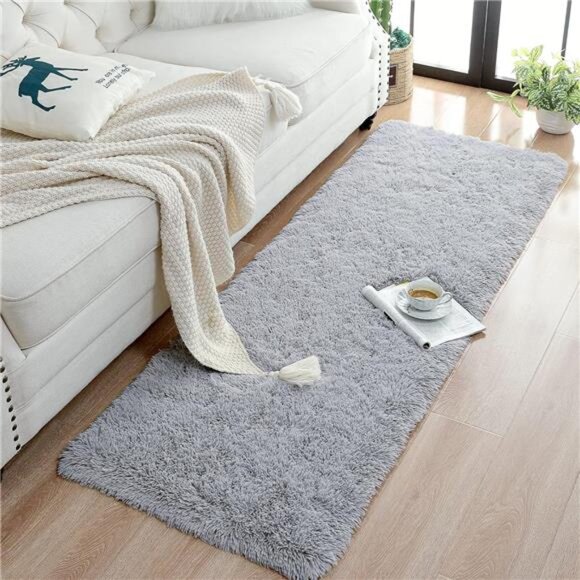 Soft Runner Rugs for Bedroom Living Room Plush Fluffy Rug 2x6 Feet, Shag Furry - Picture 5 of 7